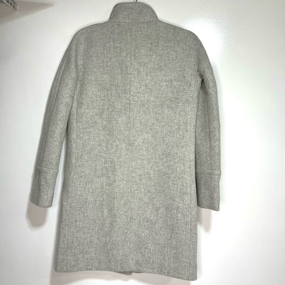 J Crew Gray Stadium Cloth Wool Cocoon Zippered Coat 00 - Picture 12 of 12